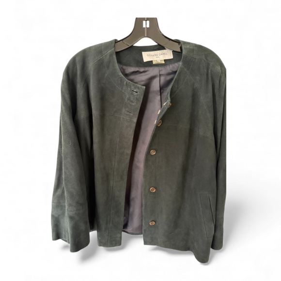 Gerard Darel Suede Teal jacket size 42 (10) - Picture 7 of 8